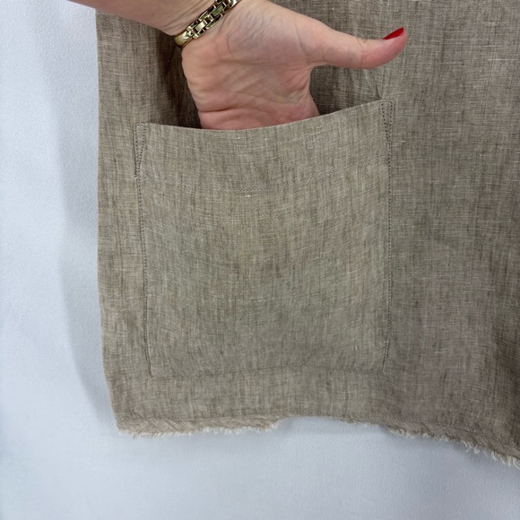 Eileen fisher women’s medium short sleeve T-shirt 100% organic linen shirt top - Picture 4 of 9